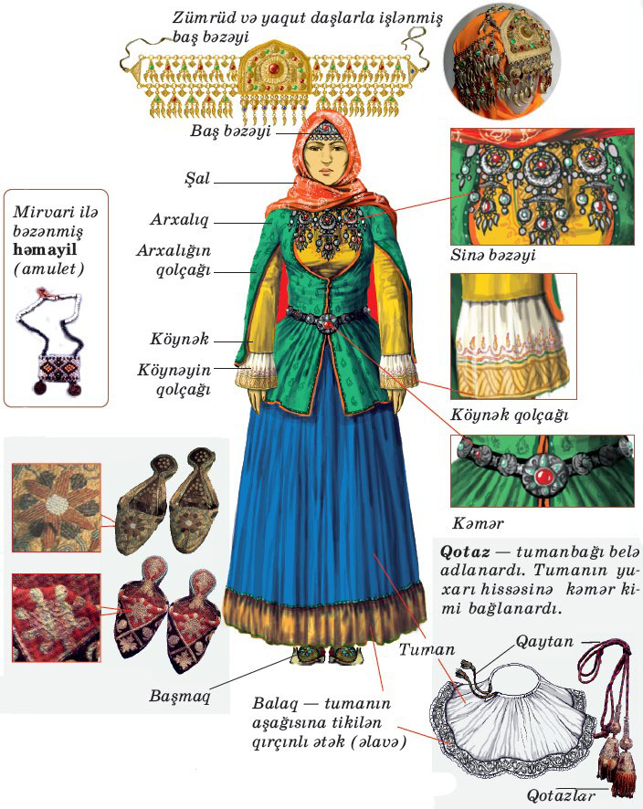 لباس محلی رقص آذربایجانی - زنانه